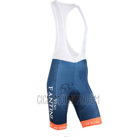 Vini Fantini Cycling Jersey Bib Short 2015 Men Short Sleeve Orange and Blue